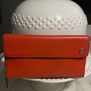Gucci Orange Leather Wallet